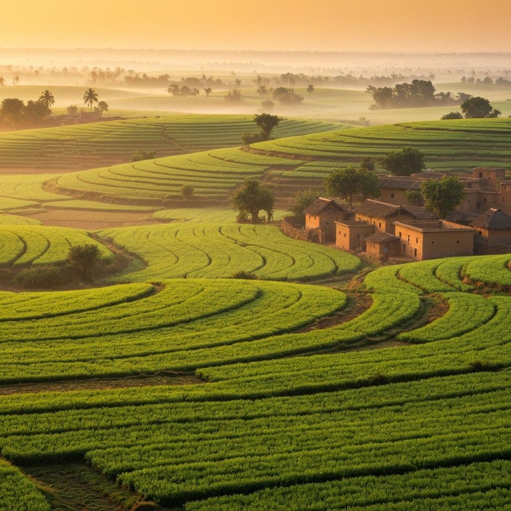 Vast mint fields in the Indo-Gangetic plains